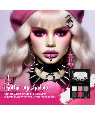 Black Pink Eyeshadow Palette | Matte & Glitter Gothic Makeup | Long Wear Hot Pink Smoky Eye Shadow for Halloween & Sweet Lolita #01 Rose Curse - Buy Online on GoSupps.com