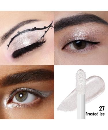 Oulac Liquid Glitter Eyeshadow - Metallic Icy White Eyeshadow Shimmer Eyeshadow with Fine Sparkle & Glow Blendable Sparkly Eyeshadow Eye Make-up Crease Resistant Vegan 5.4g Frosted Ice (27) Frosted Ice(27) - Buy Online on GoSupps.com