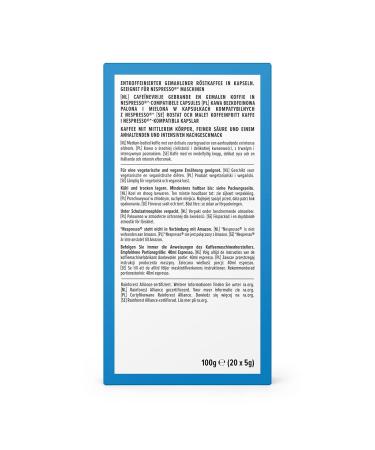 Buy Rainforest Alliance Certified Nespresso Compatible Espresso Capsules - Caffeine-Free Medium Roast 100 Aluminum Coffee Capsules (5 Packs of 20) - Ships Internationally - Buy Online on GoSupps.com