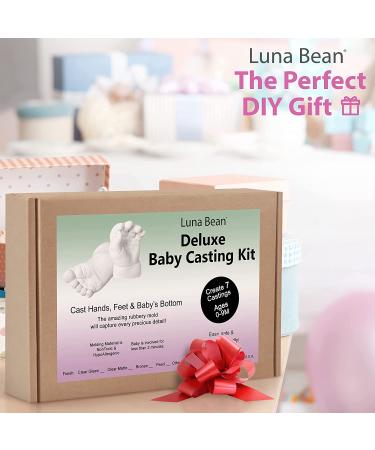 Luna Bean Deluxe Baby Hand Casting Kit - Infant Hand & Foot Mold - Perfect for First Birthday & Christmas Gifts - Includes Pearl Sealant - Buy Online on GoSupps.com