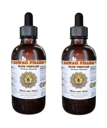 Blue Vervain Liquid Extract Organic Blue Vervain (Verbena Hastata) Tincture Supplement 2x4 oz 4 Fl Oz (Pack of 2)