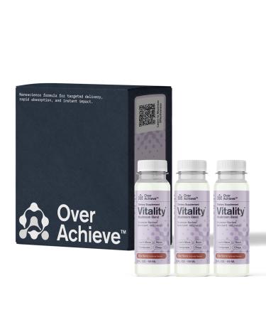 Mushroom Supplement Drink Fast-Acting Vitality Blend Cordyceps Reishi Chaga Lion s Mane Ashwaganda for Adults Chai Spice Flavor 2 fl oz (3 Pack) Vitality (Chai Spice) 0.67 Fl Oz (Pack of 3)