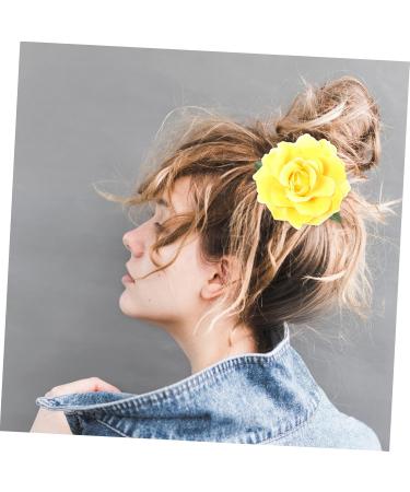 Mikinona 2 1 Bridal Hair Clip Hair Accessories for Women Wedding Wedding Hair Clip Mexican Hair Flowers Large Flower Pin up Rose Flower Hair Clip Yellow Artificial Flower Hairpin Hair Comb medium Giallo - Buy Online on GoSupps.com