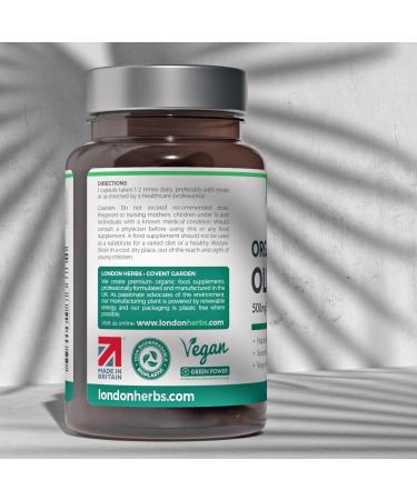 Organic Olive Leaf Extract Capsules | 500mg OLE 20% Oleuropein | Vegan & Gluten Free Herbal Supplement | Made in The UK with Olive Leaves from Spain | Biodegradable Packaging - Buy Online on GoSupps.com
