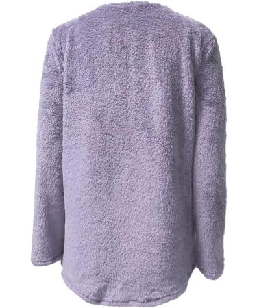 AMhomely Women's Plus Size Teddy Fleece Hoodie - Double Fleece Casual Pullover with V Neck and Pockets - Purple XXL - Buy Online on GoSupps.com