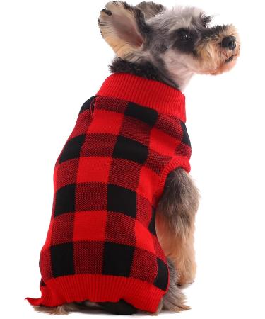 Shop Katzinst Christmas Dog Sweater - Fleece Styles for Medium-Sized Dogs like Maltesers & Jack Russells - Red & Black Options Available - Buy Online on GoSupps.com