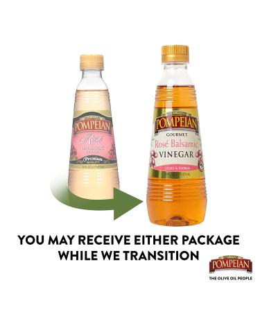 Pompeian Gourmet Balsamic Ros Vinegar - 16 Fl Oz - Ideal for Salad Dressings, Marinades, and Drizzling on Vegetables - Gluten-Free - Buy Online on GoSupps.com