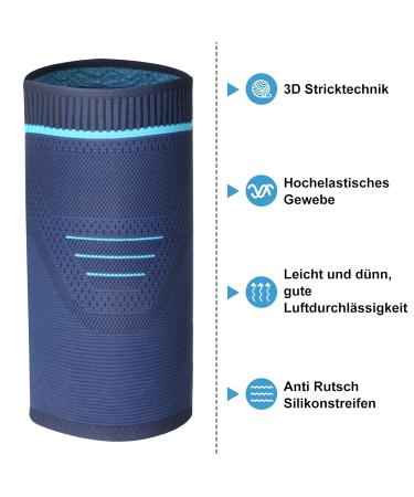 Ruilala Compression Thigh Bandage for Men & Women - Ventilated Support with Non-Slip Silicone for Muscle Tear Recovery - 2-Piece Set (Blue Medium) - Buy Online on GoSupps.com