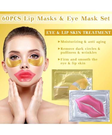 100 Set Lip & Eye Masks - Wedding & Baby Shower Favor - Gold Under Eye & Pink Lip Masks for Moisturizing & Hydrating Dark Circles & Dry Lips - Buy Online on GoSupps.com