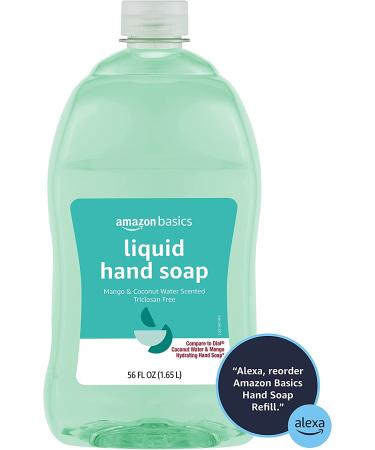 Amazon Basics Liquid Hand Soap Refill - Mango Coconut Water Scent, Triclosan-Free, 56oz - Buy Online on GoSupps.com