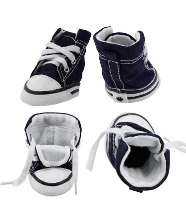 abcGoodefg Pet Dog Shoes | Puppy Canvas Sport Sneaker Boots | Outdoor Nonslip Causal Rubber Sole Shoes for Small Dog - Dark Blue - Buy Online on GoSupps.com
