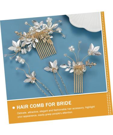 minkissy 4 Sets Hair Accessories Rhinestone Wedding Hair Bride Hair Comb Wedding Bride Bridal Flower Headpiece Decorative Hair Comb Flower Headdress Rhinestones Bridesmaid Zinc Alloy - Buy Online on GoSupps.com