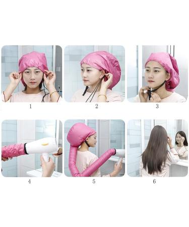 Lopsity Bonnet Hood Hair Dryer Attachments Adjustable Hooded Hair Drye Cap with Elastic Band and Extension Hose Steam Cap for Women Girls Drying Styling Deep Conditioning (PINK) - Buy Online on GoSupps.com
