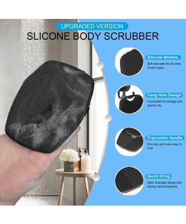 Zomira Silicone Body Scrubber - Soft Exfoliating Shower Brush for Gentle Body Cleaning - No-Slip Handle, Long-Lasting & Easy to Clean - Ideal for All Skin Types (1pc, Black) - Buy Online on GoSupps.com