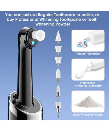 Hangsun Rechargeable Tooth Polisher - Dental Teeth Whitening Kit 5 Brush Heads 5 Speed Modes IPX6 Waterproof - Buy Online on GoSupps.com