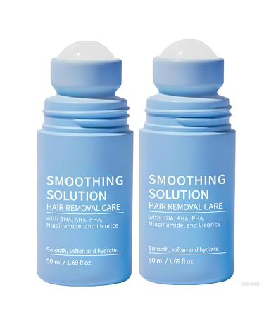 Ingrown Hair Treatment Serum Smoothing Solution Ingrown Hair Treatment Roller Gentle Exfoliation for Underarms Legs and Chest for Visibly Clearer Smoother Skin (2pcs) 0.85 Fl Oz (Pack of 2)
