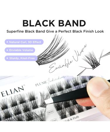 Beyelian C Curl Cluster Eyelashes - 48 PCs 0.07mm 10mm Individual Lashes DIY Extensions - Super Thin Black Band (Twin Flowers) - Buy Online on GoSupps.com