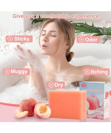 3 PCS Feminine Wash Set - Yoni Oil & Yoni Bar Soap | Natural pH Balance Intimate Deodorant | Moisturizing Body Wash Peach Scent - Buy Online on GoSupps.com