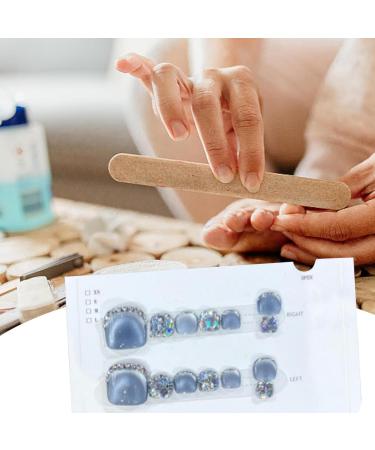 Artificial Toenail - Glitter Toe Nails Glossy Fake Toe Nails Sparkling Cat's Eye Toenail Manicure Art for Women Girls for Summer - Buy Online on GoSupps.com