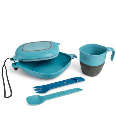 UCO 6-Piece Camping Mess Kit with Bowl, Plate, Camp Cup, and Switch Spork Utensil Set Blue