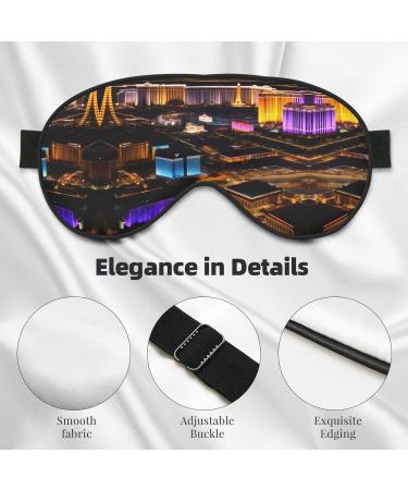 Las Vegas Night View Print Unisex Sleep Mask - Double-Sided Eye Mask for Sound Sleep & Skin Care - Buy Online on GoSupps.com