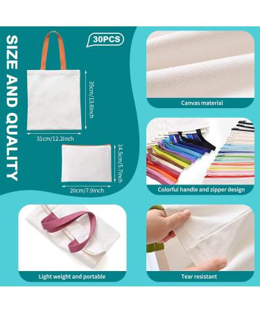 30 Pack Sublimation Blanks Tote bags MAFYE Reusable Grocery Bags DIY Heat Transfer Canvas Tote Bags Cosmetic Makeup Bags Shopping Bags with Customized ColorÂ for DIY Advertising Christmas Craft Gift - Buy Online on GoSupps.com