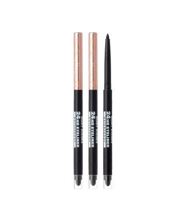 Ruby Kisses Waterproof Eyeliner 24HR Waterproof Long-Lasting Mechanical Eyeliner Pencil with Built-in Sharpener Smudgeproof 3 Pack (Blackest Black) - Buy Online on GoSupps.com