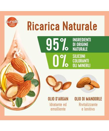  Italian Gourmet E.R. Sunsilk Argan and Almond Oil Shampoo for Brittle and Damaged Hair with Argan Oil and Organic Almond Oil 3 x 250ml + Italian Gourmet Polpa 400g - Buy Online on GoSupps.com