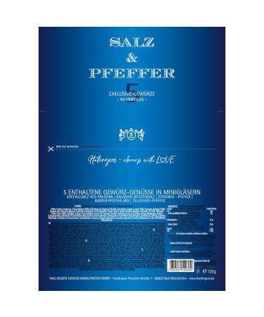 Hallingers Handmade Salz & Pfeffer Spice Gift Set | 5 Global Salts & Peppers | Perfect for Mother's Day Father's Day Birthdays & Anniversaries - Buy Online on GoSupps.com