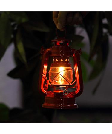 8 Inch Small Red Kerosene Hurricane Lantern Set - Perfect for Christmas Decor, Camping, and Emergency Use (4-Pack) - Buy Online on GoSupps.com