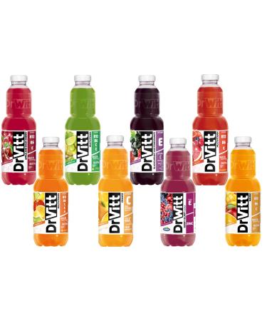 Dr Witt Multivitamin Juice Variety Pack - 1L Bottles (Pack of 8) - Includes Yellow Green Red Multivitamin Orange Blackcurrant Pomegranate Mango Apple Orange Apple Cherry Berry Blast