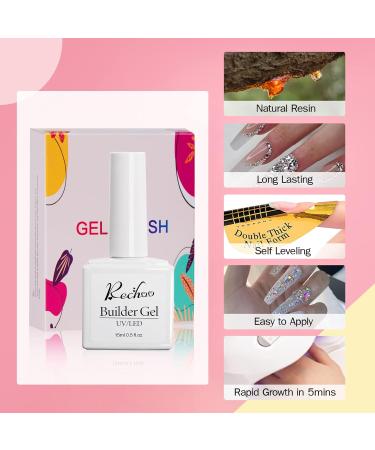 Rechoo Builder Gel- 15ML Clear Nail Gel for Extension and Construction - Transparent Formula - Buy Online on GoSupps.com
