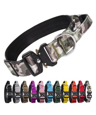 Tspro premium dog collar with handle thick adjustable dog collar heavy execution of quick lock metal buckle dog collar for small or medium-sized to large to large dogs (military green) handle version size L- (adjustable47-66cm) military green - Buy Online on GoSupps.com