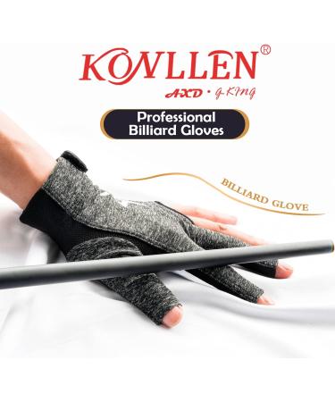 Conllen Billiard Gloves - Breathable & Slip-Resistant Snooker & Pool Accessories | 2-Piece Adjustable XL Gray - Buy Online on GoSupps.com
