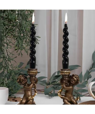 Shop Smokeelee Tapered Black Spiral Candles - Odorless Unscented Twisted Candlesticks for Relaxation & Special Occasions - International Shipping Available - Buy Online on GoSupps.com
