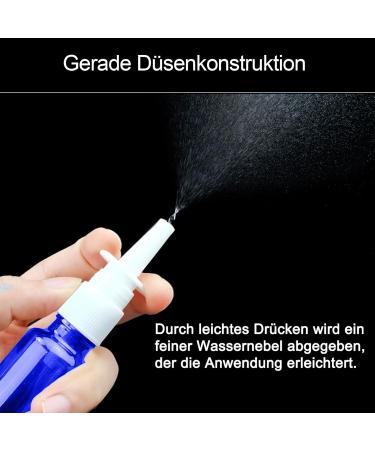 Furuising 6-Pack 30ml Glass Nasal Spray Bottles - Reusable Blue Empty Spray Bottle Set with Labels Nozzles & Funnel for Perfume Essential Oils & Saline Solution - Buy Online on GoSupps.com