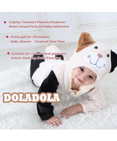 Doladola Unisex Baby Onesies Animal Cartoon Cat Jumpsuit | Toddler's Hooded Romper 0-3 Months Beige Cat - Buy Online on GoSupps.com