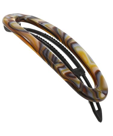 Camila Paris CP3365 French Hair Barrette Clip for Women, Handmade, Onyx, Slide-in Metal-Free Closure, Strong Hold Grip Hair Clips for Girls, No Slip Durable Styling Hair Accessories, Made in France 2.5" Onyx