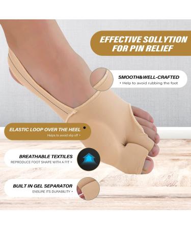 Orthopedic Bunion Corrector - Pain Relief for Women & Men | Soft Gel Pads & Spacer | Big Toe Straightener - Beige - Buy Online on GoSupps.com