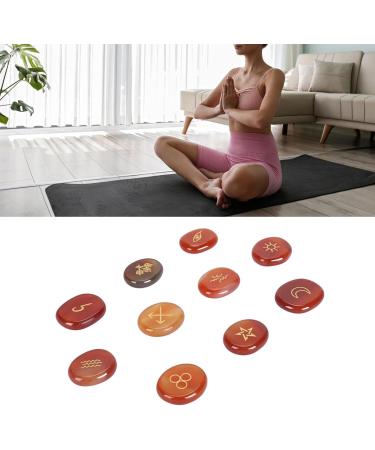 Engraved Rune Stones 10Pcs Engraved Rune Stones Hand Carved Symbol Versatile Witch Runes Crystal Grid Sets for Chakra Cleansing Aura Healing (Red Agate) - Buy Online on GoSupps.com