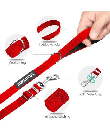 Suplutux 3M Dog Drag Line Leash with Storage Bags - Durable Training Line for Large & Small Dogs D-Carabiner & Grip Pad (Red) - Buy Online on GoSupps.com