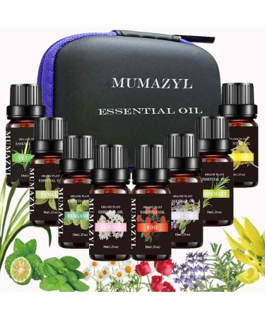 Essential Oils Gift Sets Vetiver Rose Rosemary Chamomile Ylang Ylang Bergamot Vanilla Clary sage Oils for Diffuser Humidifier Candle Making 8 Pack x10ML 8 Pack Set Top 2