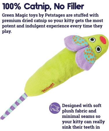 Petstages Green Magic Mightie Mouse - Catnip-Infused Mouse Toy for Cats | International Shipping Available - Buy Online on GoSupps.com
