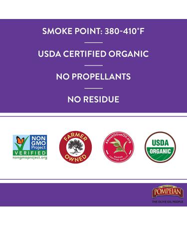Pompeian USDA Organic Extra Virgin Olive Oil Cooking Spray - 5 Fl Oz Non-Stick Spray for Salads & Pasta - Gluten Free & Non-GMO - Single Bottle - Buy Online on GoSupps.com