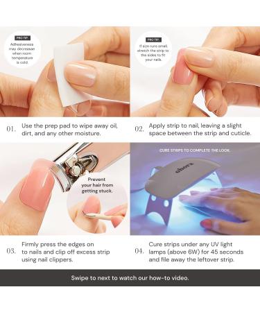 ohora Semi-Cured Gel Pedicure Strips 34pcs(P Trench) - Bold & Chic Nail Wraps with Prep Pads & Nail File - Buy Online on GoSupps.com