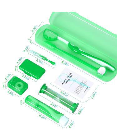 Annhua 8 Pcs Orthodontic Care Kit for Braces - Portable Cleaning Tools with Interdental Brush, Ortho Wax, Floss & More - Green - Buy Online on GoSupps.com