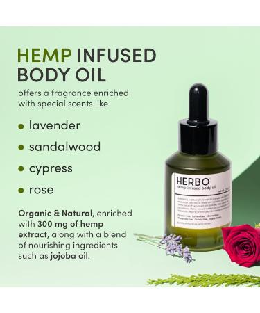 Herbo Hemp Moisturizing Body Oil - Organic After Shower Bath Oil for All Skin - Scented Cruelty-Free & Paraben-Free - 2 oz - Buy Online on GoSupps.com