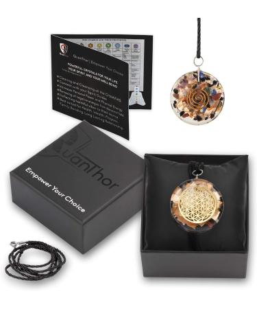 QuanThor 4CM Flower of Life Crystal Necklace - EMF Protection Reiki Pendant for Women | International Shipping - Buy Online on GoSupps.com