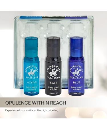 Beverly Hills Polo Club Men's Body Spray Collection Gift Set Featuring Luxury Designer Cologne Scents for Long Lasting Freshness BHPC 3 oz 3 Count (Silver) - Buy Online on GoSupps.com