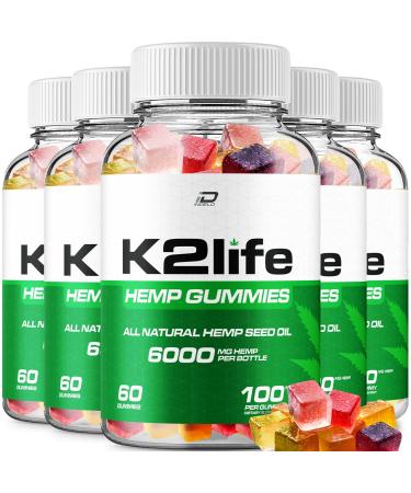 K2Life Hemp Gummies - with Hemp Seed Extract K2 Life Hemp Gummies Tinnitus Herbal Supplement Health and Wellness Support All Natural K2Life Hemp Gummy Advanced Formula (5 Pack - 300 Gummies)